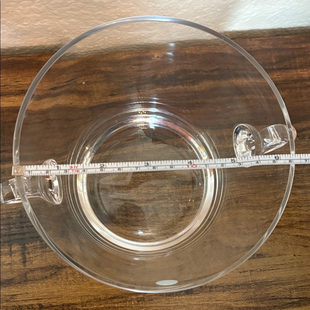 NWOT Tiffany And Co. Crystal Ice Bucket with Scroll Handles Etched Tiffany Name - Picture 5 of 6